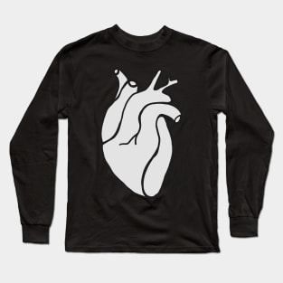 Anatomical heart lineart Long Sleeve T-Shirt